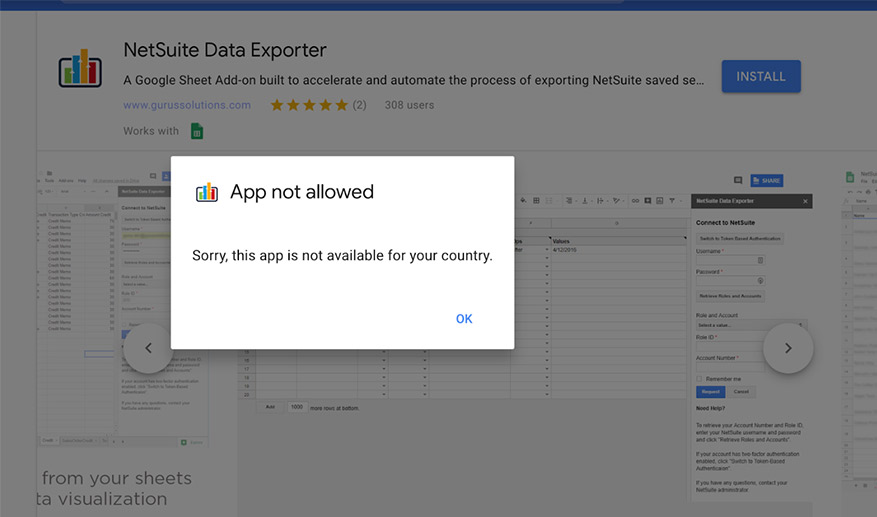 App not allowed in your country message