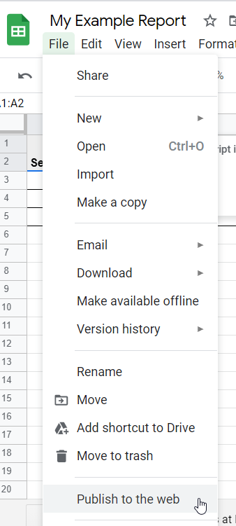 Google Sheet where you use the GURUS NetSuite Data Exporter application