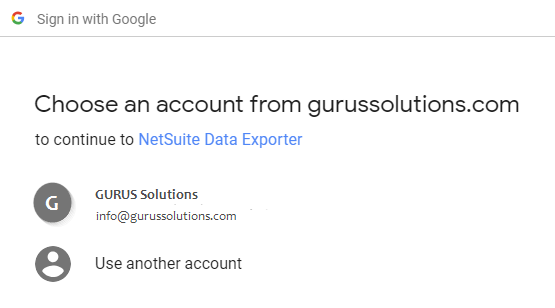 Compte de connexion Google